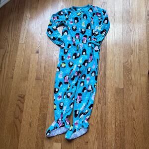 Fleece Girl's Penguin Full Zip Carter's Onesie Footie Warm Cozy Winter Pajamas 5